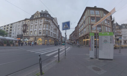 360 VR Frankfurt cityscape with Paulsplatz and Romerberg, Germany