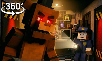 SURVIVE THE NIGHT! Minecraft FNAF Horror [360 VR 8K]