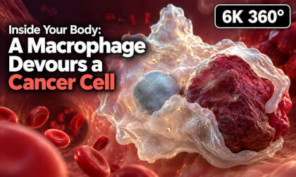 Inside Your Body: A Macrophage Devours a Cancer Cell