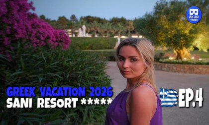 VR180 3D 8K | VLOG 21 | Discovering Sani Resort 🇬🇷 | Beach time | Supermarket & Sunset Vibes!
