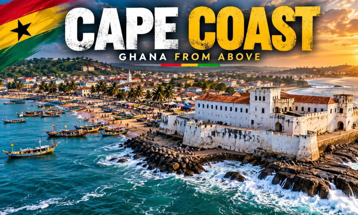 Cape Coast, Ghana from Above Castles, Coastline & History in 4K Drone 🇬🇭