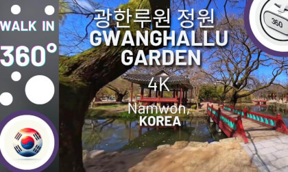 Walk with me 360°! 4K - Gwanghallu Garden (광한루원은), Namwon, Korea