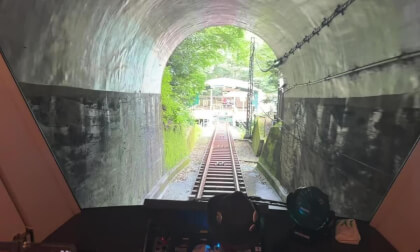 Descending Mt. Oyama by Cable Car | 大山ケーブルカーで下山【Spatial Video】Part.2