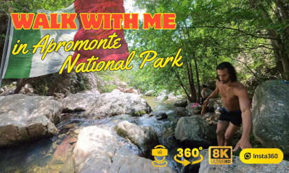 Walk with me in Aspromonte National Park, Amendolea's waterfalls path, August 2026 - 8K 360° video