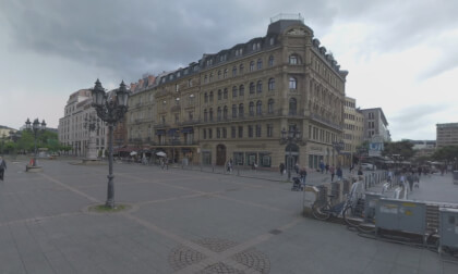 360 VR City view with Opernplatz and Alte Oper. Frankfurt, Germany