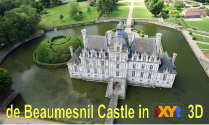 De Beaumesnil Castle, Normandy, France in 3D SBS LR relax video for VR