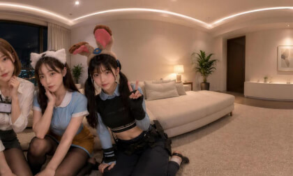 What It Feels Like to Be Surrounded by 5 Schoolgirls [360° VR POV]