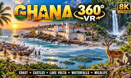 Ghana in 360° VR  An Authentic Journey Through Coast, Culture, Wildlife & Lake Volta 🇬🇭  8K