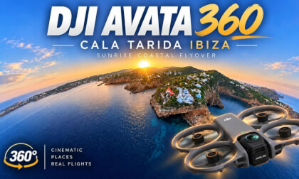Cala Tarida Ibiza Sunrise 🌅 | DJI Avata 360° 8K Coastal Flyover