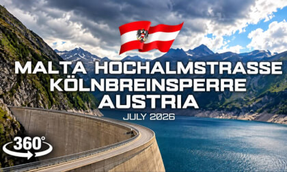 Driving in Austria - 360° Scenic Drive - Malta Hochalmstraße & Kölnbreinsperre, Melnikfall | 4k