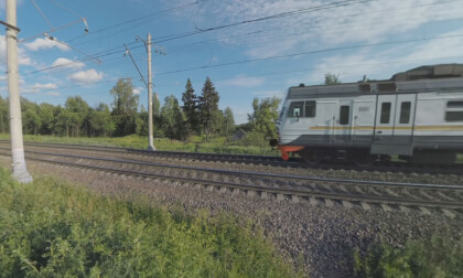 360 VR Countryside with train running across it, Russia 360 VR Countryside with train running across it, Russia