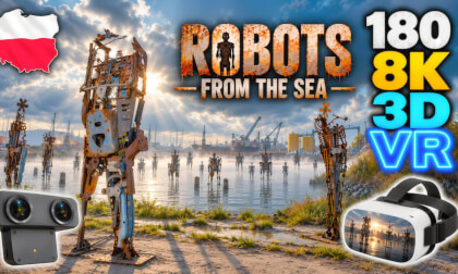 🤖🌊 ROBOTS FROM THE SEA a Dieselpunk Nightmare:🏗️ Art Invasion at the Gdańsk Shipyard | 180° 8K 3D VR