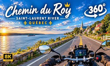 Chemin du Roy - 8K 360° Motorcycle ride along the St. Lawrence River, Québec