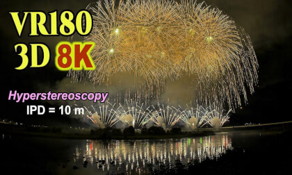 [ Hyperstereoscopy 3D Fireworks ] Collection of Wide Starmine Fireworks (No Music)- 01, Nagaoka Fireworks in Niigata , JAPAN