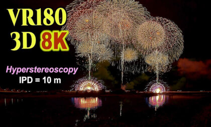 [ Hyperstereoscopy 3D Fireworks ] Collection of Wide Starmine Fireworks (No Music)- 02, Nagaoka Fireworks in Niigata , JAPAN