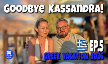 VR180 3D 8K | VLOG 23 | Goodbye Kassandra! 🇬🇷 | Sani Marina, Epic Moussaka & Polychrono Promenade