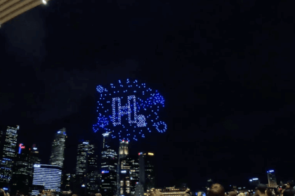 [180VR] Drone show at MBS, Singapore
