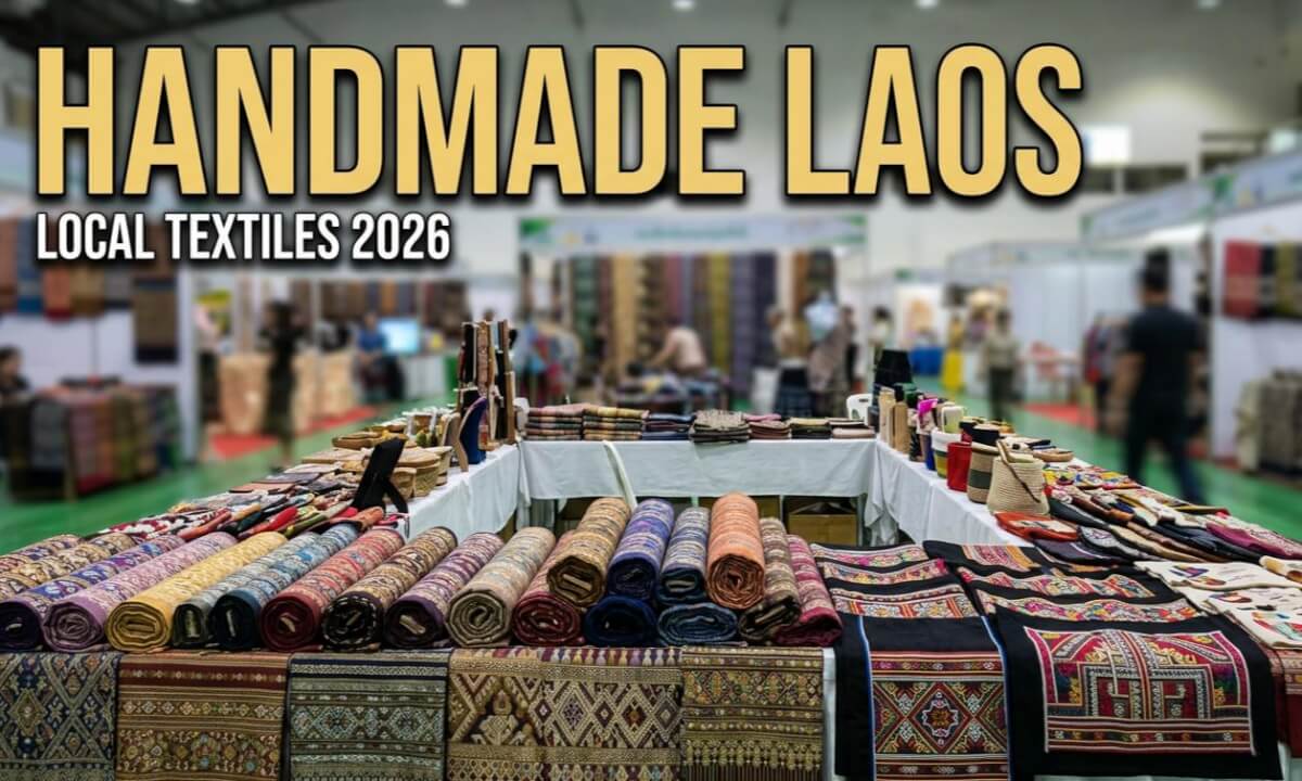 Lao-Itecc 2026 งานแสดงสินค้าลาว ผ้าพื้นเมือง และสินค้าท้องถิ่น Vientiane, Laos 8K 360° Walking Tour