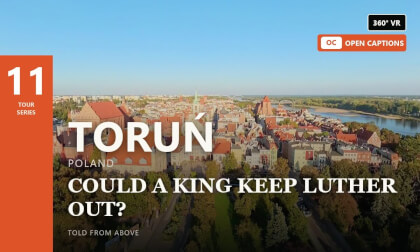 The Church Disguised as a House — 360° VR guided flight, captions on screen, Toruń, Poland