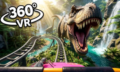Roller Coaster: Dinosaur Park Ride 🦖 | VR 360