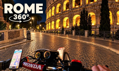 Rome at Night in 360° | Motorcycle Ride with Original Sound