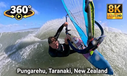 Windsurfing at Pungarehu, New Zealand with James Dinnis, 360° VR