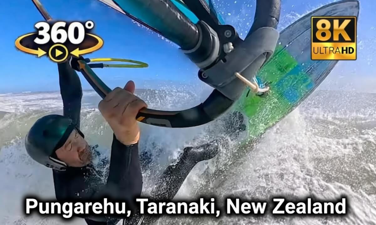 Windsurfing at Pungarehu, New Zealand with Severin Thiebaut, 360° VR
