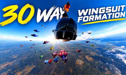 30-Way Wingsuit Skydiving Formation
