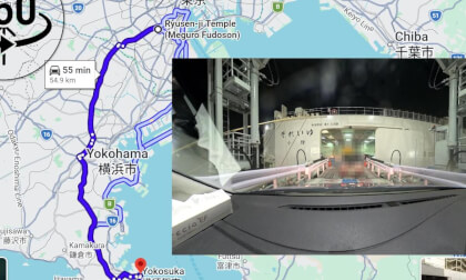 Driving my car to Yokosuka and riding a ferry by car to Kyushu, Japan