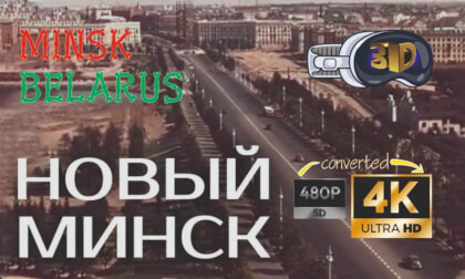 Archival color video of old Minsk (3D 4K)