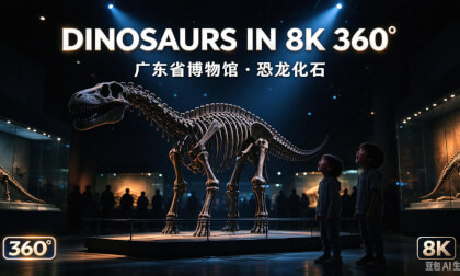 8K 360°｜Kids Visit Guangdong Museum Dinosaur Fossils Vlog带孩子们来广东省博物馆看恐龙化石vlog-8K360