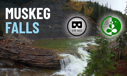Muskeg Falls | Waterfall in the Alberta Rockies | VR180