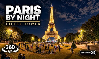 Eiffel Tower at Night in Paris, France | Summer Night View | Insta360 X5