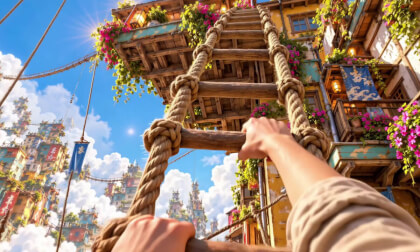 Fly to the end of the sky in the dream