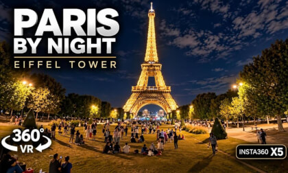 Eiffel Tower at Night in Paris, France | Summer Night View | Insta360 X5