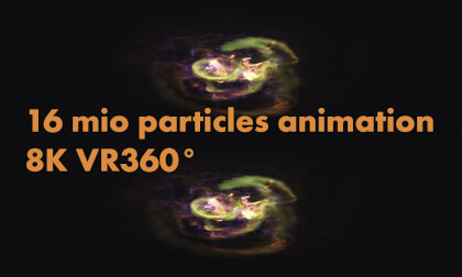 16 mio particles animation -  Created with free GPUParticleRender Plugin for Cinema 4D - 8K VR360°