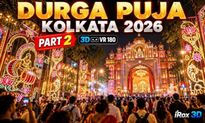 Durga Puja Kolkata 2026 in 3D VR 180 (Part 2) | Saptami Night Pandal Hopping | iRox 3D