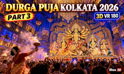 Durga Puja Kolkata 2026 in 3D VR 180 (Part 3) | Saptami Night Pandal Hopping | iRox 3D