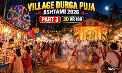 Village Durga Puja near Kolkata 2026 in 3D VR 180 (Part 3) | Maha Ashtami Night | iRox 3D