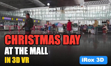 Christmas Day at the Shopping Mall in 3D VR | Festive Walk | iRox 3D