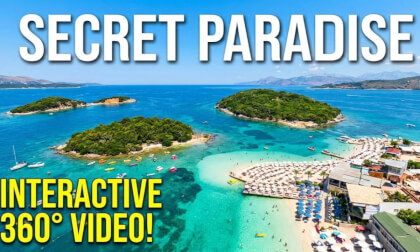 Ksamil Bay Hidden Gems in 360° Video drone | Crystal Clear Beaches