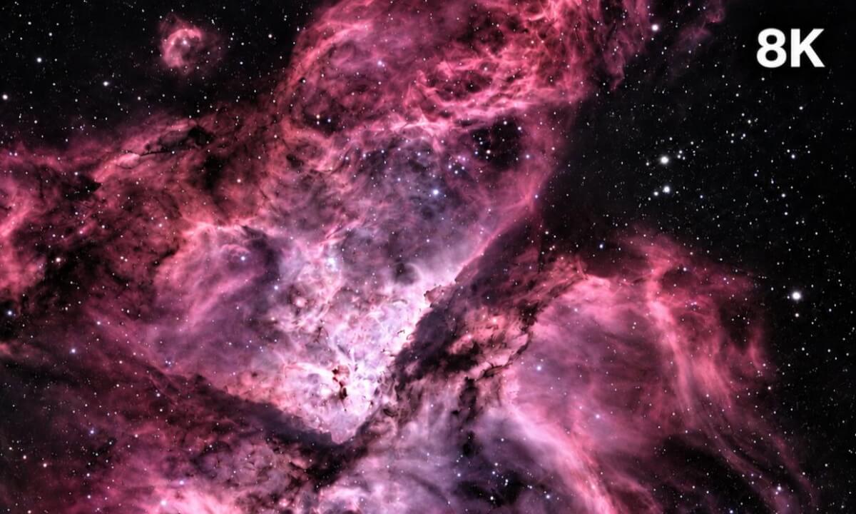 360VR 8K: Meditation Drifting in deep space and going to beautiful  Carina Nebula