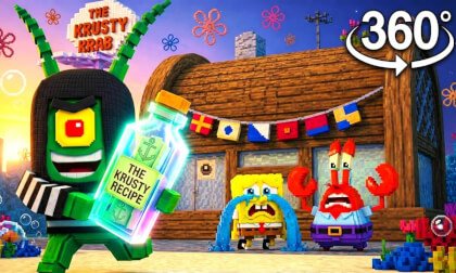 [SpongeBob Minecraft VR] Plankton Tries to Steal the Secret Krabby Patty Recipe!