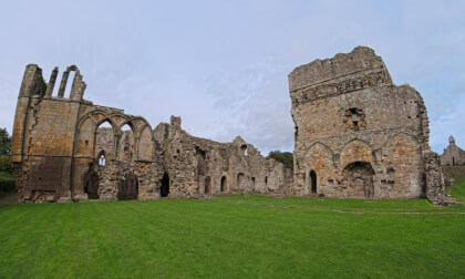 Explore the beautiful ruins of Easby Abbey, Richmond, N Yorkshire, UK. 3D VR190 (V3)