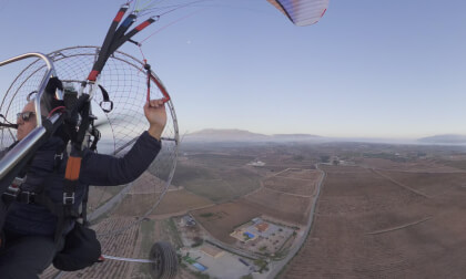 Paramotor Discovery Flight at Sunrise | Foggy Pinoso & Carche Valley | 360° VR