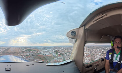Pouso Avião - Aula Pratica Piloto Privado - PPA - Cessna 152 - C152 - Camera DJI 360 - Oculos VR