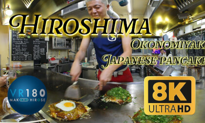 Japanese pancake Okonomiyaki. "Tetsu" at Hiroshima  -Travel Japan - Japanese pancake Okonomiyaki. "Tetsu" at Hiroshima  -Travel Japan -