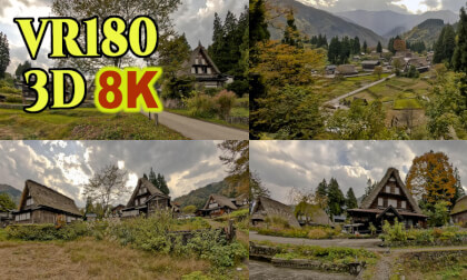 Spectacular autumn scenery of Aikura, a world cultural heritage site,Toyama,Japan