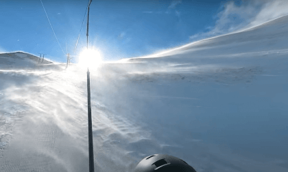 On the ski lift with a strong wind mooving the clouds and the powdery snow _ A winter in the French Alps _ 360 VR Experience for Oculus VR Video On the ski lift with a strong wind mooving the clouds and the powdery snow _ A winter in the French Alps _ 360 VR Experience for Oculus VR