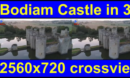 Bodiam Castle, East Sussex, England  in 3D cross-view "by angel's eyes - iXYt" as VR or TR Bodiam Castle, East Sussex, England  in 3D cross-view "by angel's eyes - iXYt" as VR or TR